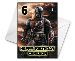 Tarjeta de cumpleaños personalizada MANDALORIAN - tarjeta de felicitación de Star Wars - mandaloriana - Imagen 1 de 1