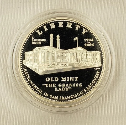 2006 S $1 San Francisco Old Mint Commemorative Silver Dollar - PF - STOCK Cover