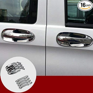 Chrome Car Door Handles Cover+Door Bowl Trim fit Mercedes-Benz Metris Vito 14-23 - Picture 1 of 12