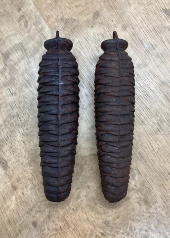 Two CAST IRON CUCKOO CLOCK WEIGHTS  450-75 GRAMS Each CLOCK PARTS Cover
