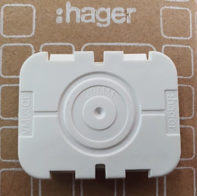 Hager Consumer VM03CB 'Design 10 Range' 30 x 40mm Cable Entry Blind Closed Plate