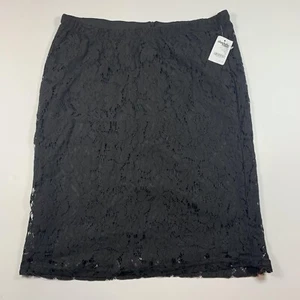 NWT Charlotte Russe Yourh Girls Teens Black Lace Knee Length Skirt Size XL 14/16 - Picture 1 of 8