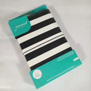 Heidi Swapp Black White Striped Journal Kit (Journal +2 48-page Inserts) - Picture 1 of 3