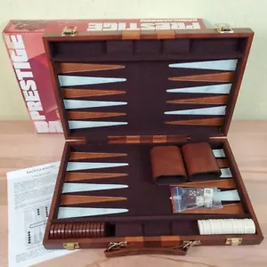 1970's Prestige Backgammon Game By Cardinal No. 147 Faux Leather Case COMPLETE - Picture 1 of 12