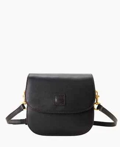 Dooney & Bourke Florentine Leather Saddle Bag Black NWT - Picture 1 of 5
