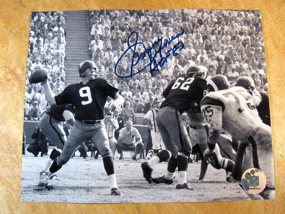 FOTO FIRMADA AUTOGRAFIADA 8X10 EN BLANCO Y NEGRO 1964-74 REDSKINS DE SONNY JURGENSEN (HOF/83) Foto 1 de 1