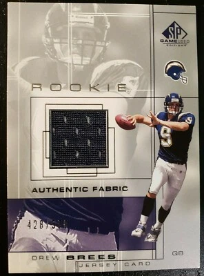 2001 SP Game Used Edition #93 Drew Brees JERSEY Rookie Card 428/500 - Image 1 of 4