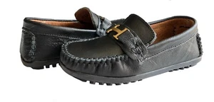 Boys Loafers Slip on Leather Handmade Casual Dress Shoes Toddler Little Kid - Picture 1 of 42