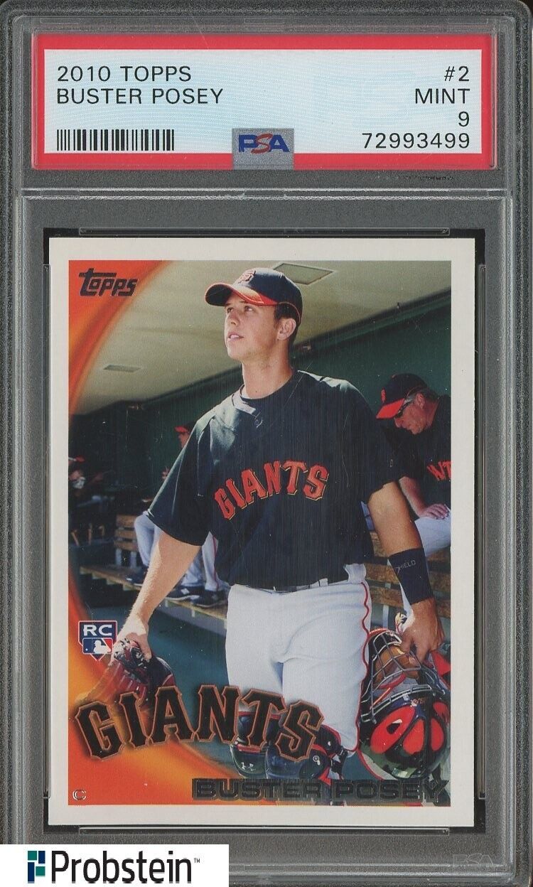 2010 Topps #2 Buster Posey San Francisco Giants RC Rookie PSA 9 MINT