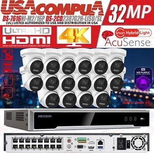 Hikvision 16CH PoE 32MP Security IP Camera System Smart Dual Light W/Audio Lot - Picture 1 of 25
