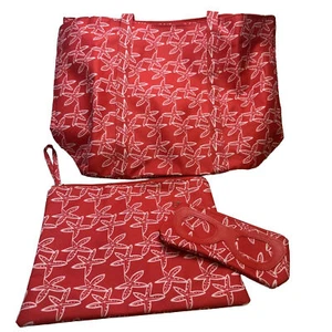 3 Piece Beach Bag Set - Red and White Starfish, Tote Bag, Accessories, Glasses  - Picture 1 of 4