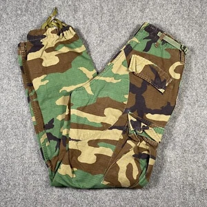 Militär Hose Herren X-Small grün 90s Woodland Camo Cargo Taschen Ripstop 28x30 - Bild 1 von 12