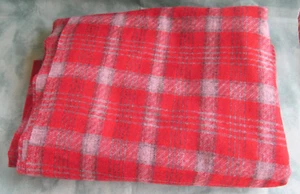 4 Yds 33" x 56" wide Red & Gray Wool Blend Plaid Fabric - Picture 1 of 2
