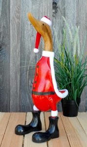 Weihnachtsmann-Ente aus Holz,  H: ca. 45 cm, Weihnachten, Laufente - Bild 1 von 6