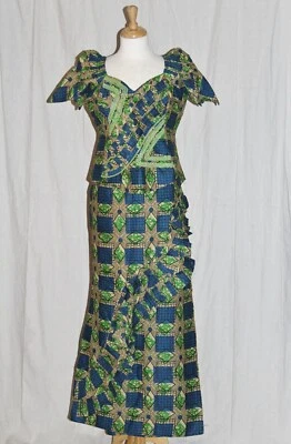 Vintage Batik Print Dress Set Top Wrap Skirt Ceremonial Ethnic Tribal Medium/Lrg - Image 1 of 4
