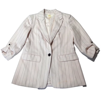 Chaqueta Blazer Maeve by Anthropologie Blanca Algodón Botón EE. UU. Talla 0 (MANCHA) Foto 1 de 4