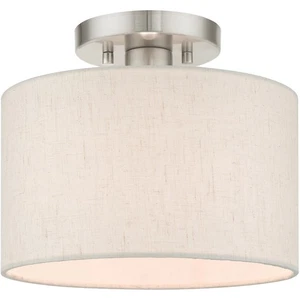 Livex Lighting 49808-91 Meadow Semi-Flush Mount Brushed Nickel - Picture 1 of 5