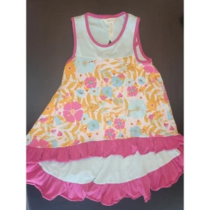 Matilda Jane Floral Ruffle High Low Tank Top dress Sleeveless Girl's Size 6 - Picture 1 of 4