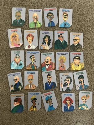 Vintage Mattel Lie Detector Game Pieces Parts: 24 Suspect Cards - Nice Cnd - Image 1 of 4