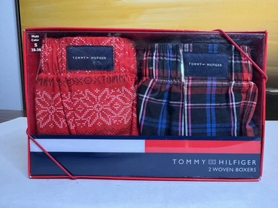 Tommy Hilfiger Men's 2 Woven Boxers Assorted Styles 100% Cotton Small NEW $40 - Image 1 of 4
