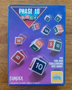 Phase 10 Dice Game 1993 Fundex w/Original Box Score Pad Ten Dice Instructions - Picture 1 of 6