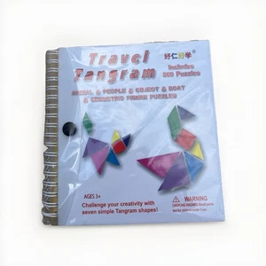 Travel Tangram Puzzle Book 360 Challenges Kids Adults Brain Teaser Game New - Picture 1 of 1
