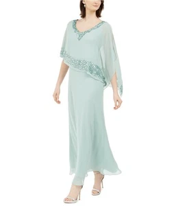 Jkara Womens Emellished Overlay Shift Dress, green, 10 - Picture 1 of 1