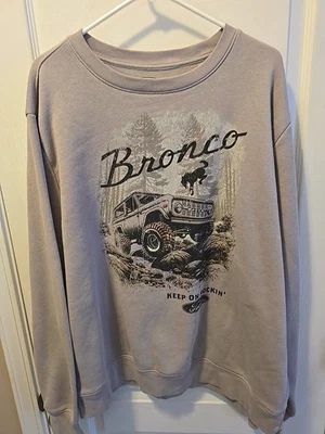 Sudadera Ford Bronco Hombre Talla XL Gris Pullover Polar Cuello Redondo 60% Algodón  Foto 1 de 4