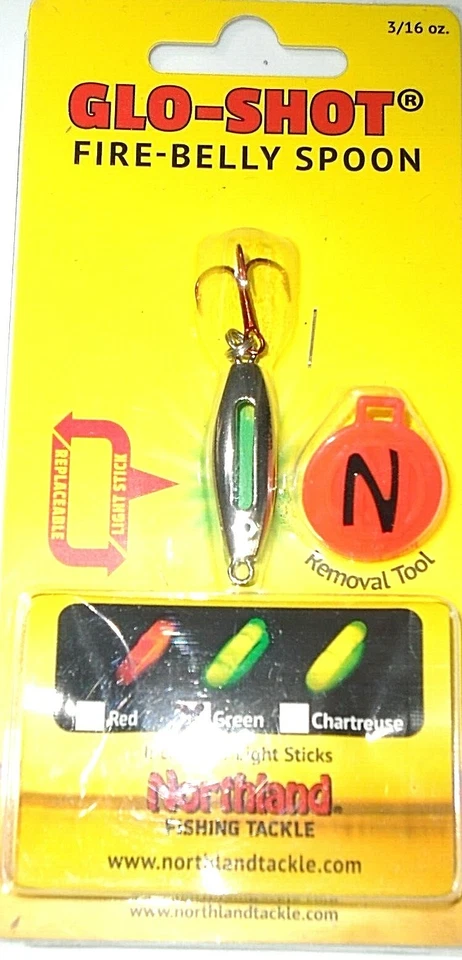 Cucharas Northland Tackle 3/16 Glo-Shot Fire-Belly (brillo plateado) Foto 1 de 1