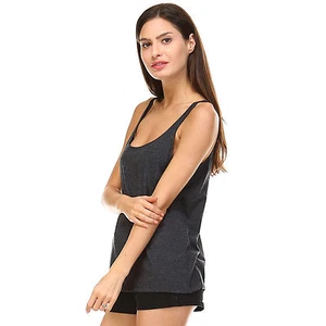 New Women's Black Slouchy Tri-Blend Tank Top Tops Sleeveless Fashion S M L XL - Picture 1 of 1