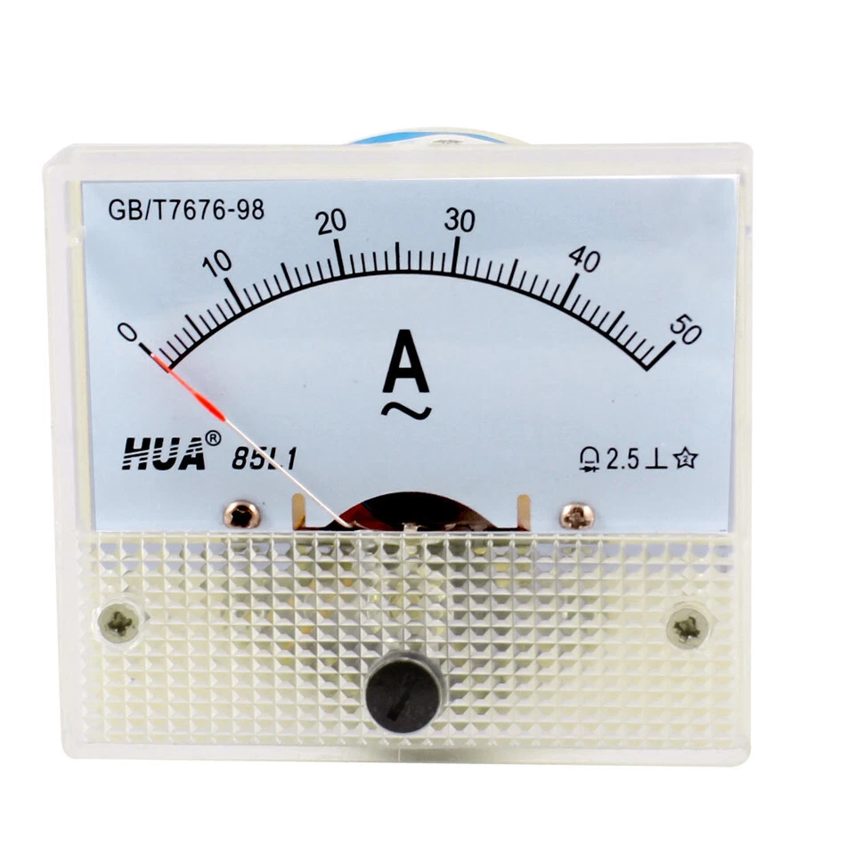 Clase 2.5 Precisión AC 0-50A 85L1 Rectángulo Amperímetro medidor panel analógico - Imagen 1 de 1