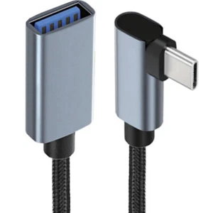 USB C 3.1 Angle Male to USB 3.0 A Female OTG Extension Cable 0.3m - Picture 1 of 5