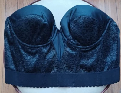 Carnival posture support longline full figure strapless black wired bra, 40C - Image 1 of 2