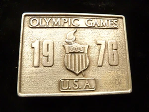 Vintage 1976 USA Olympic Games Pewter Belt Buckle  - Picture 1 of 5