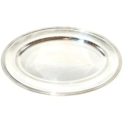 Овальное сервировочное блюдо Christofle Silverplate Vibrations 12 1/2 дюйма на 17 3/4 дюйма поперек - Изображение 1 из 4