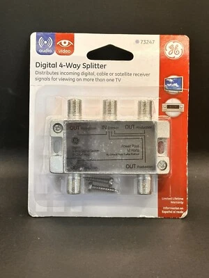 GE Pro Digital 4-Way Coaxial Splitter 73247 - Image 1 of 2