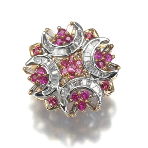 Ruby 0.15ct Spinel 0.10ct Diamond 0.18ct Pendant K18 - Picture 1 of 4