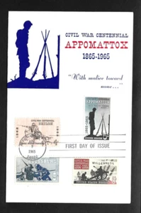 US FDC 1965 Appomattox Civil War Butler + Kelly Combo Glossy First Day Cover | - Picture 1 of 2