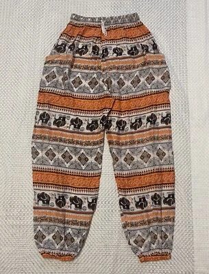 Ethnic Print Elephant Harem Pant Yoga Gypsy Boho Hippie Relax Fit Women Lrg NWOT - Image 1 of 4