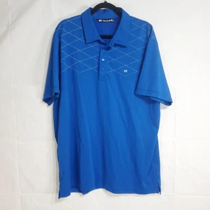 Polo Travis Mathew Para Hombre Azul Mangas Cortas Talla M Absorbedor Geométrico Verano - Imagen 1 de 6