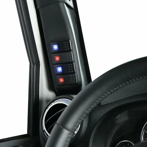 Left Hand Side Black A-Pillar Switch Pod w/ 4 Switch fit 07-10 Jeep Wrangler JK - Picture 1 of 12