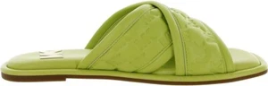 Michael Kors Women's Gideon Puffy Embossed Logo Slide Bright Limeade US 7 M - Picture 1 of 3