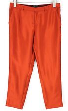 MAISON SCOTCH Women Trousers S Bright Orange Cropped Side Line Classic Casual