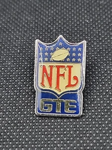 VINTAGE NFL FOOTBALL GTE FOOTBALL SHIELD COLLECTIBLE ENAMEL PIN RARE - Picture 1 of 2