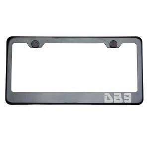 Titanium Gun Metal License Plate Frame DB9 Laser Etched Metal Screw Cap - Imagen 1 de 8