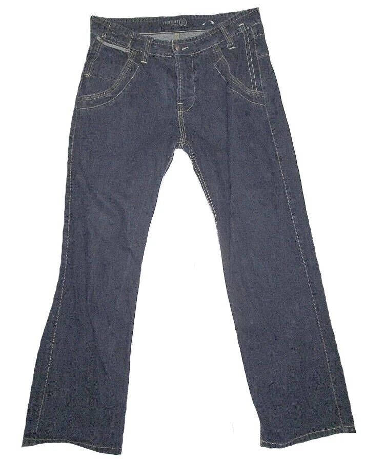 Vintage Second Hand Hombre Firetrap Vaqueros Black Seal Dark Azul Lässig W32 L30 - Imagen 1 de 2
