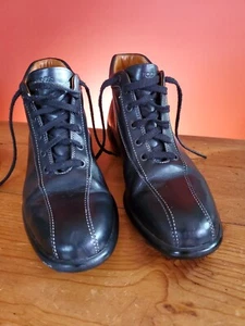 TODS Men's Size 7 Black  Leather High Top Lace Up  Ankle Boot Shoes EUC Italy - Picture 1 of 17