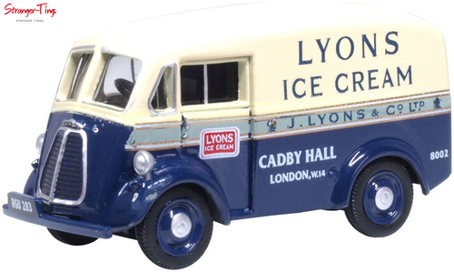VANS Oxford Diecast Morris J Van Lyons Ice Cream 1 76 Scale