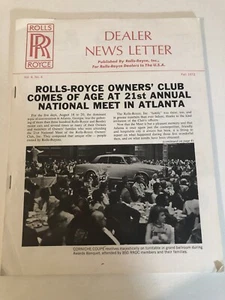 Carta de noticias del distribuidor Rolls Royce vintage otoño 1972 - Imagen 1 de 4