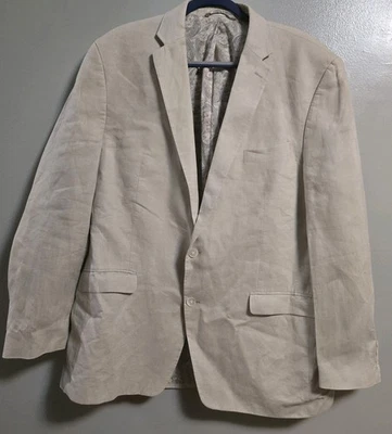 Blazer Lauren Ralph Lauren Para Hombres 46L Lino Tostado 100% Lino Oficina Neutro Terroso Foto 1 de 4